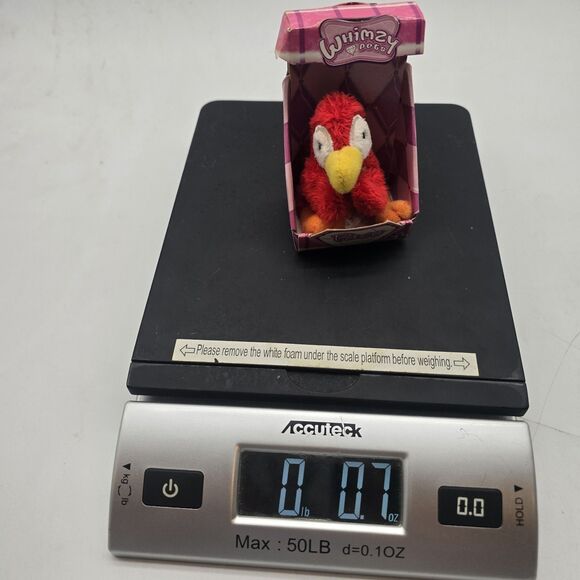 Whimzy Pets Paco Parrot Red Plush Bird Mini 3" 2009 Macaw Toy Stuffed Animal - Picture 7 of 7